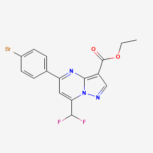 molecular formula C16H12BrF2N3O2 B4345937 ethyl 5-(4-bromophenyl)-7-(difluoromethyl)pyrazolo[1,5-a]pyrimidine-3-carboxylate 