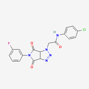 molecular formula C18H13ClFN5O3 B4346124 N-(4-chlorophenyl)-2-[5-(3-fluorophenyl)-4,6-dioxo-4,5,6,6a-tetrahydropyrrolo[3,4-d][1,2,3]triazol-1(3aH)-yl]acetamide 