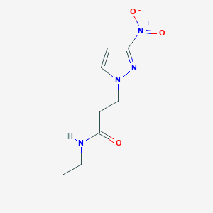 molecular formula C9H12N4O3 B4346559 N-allyl-3-(3-nitro-1H-pyrazol-1-yl)propanamide 