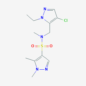 molecular formula C12H18ClN5O2S B4347952 N-[(4-chloro-1-ethyl-1H-pyrazol-5-yl)methyl]-N,1,5-trimethyl-1H-pyrazole-4-sulfonamide CAS No. 1174870-63-3