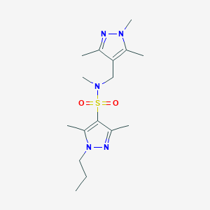 molecular formula C16H27N5O2S B4348018 N~4~,3,5-TRIMETHYL-1-PROPYL-N~4~-[(1,3,5-TRIMETHYL-1H-PYRAZOL-4-YL)METHYL]-1H-PYRAZOLE-4-SULFONAMIDE 