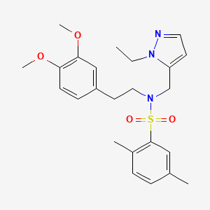 molecular formula C24H31N3O4S B4348189 N~1~-(3,4-DIMETHOXYPHENETHYL)-N~1~-[(1-ETHYL-1H-PYRAZOL-5-YL)METHYL]-2,5-DIMETHYL-1-BENZENESULFONAMIDE 