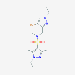 molecular formula C14H22BrN5O2S B4348407 N-[(4-bromo-1-ethyl-1H-pyrazol-3-yl)methyl]-1-ethyl-N,3,5-trimethyl-1H-pyrazole-4-sulfonamide 