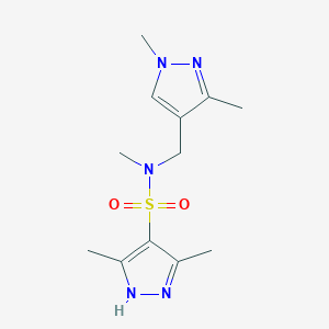 molecular formula C12H19N5O2S B4348522 N-[(1,3-dimethyl-1H-pyrazol-4-yl)methyl]-N,3,5-trimethyl-1H-pyrazole-4-sulfonamide 