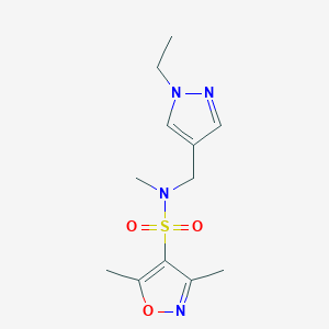 molecular formula C12H18N4O3S B4348624 N~4~-[(1-ETHYL-1H-PYRAZOL-4-YL)METHYL]-N~4~,3,5-TRIMETHYL-4-ISOXAZOLESULFONAMIDE 