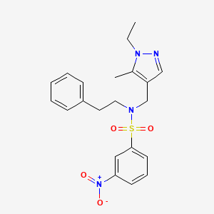 molecular formula C21H24N4O4S B4348711 N~1~-[(1-ETHYL-5-METHYL-1H-PYRAZOL-4-YL)METHYL]-3-NITRO-N~1~-PHENETHYL-1-BENZENESULFONAMIDE 