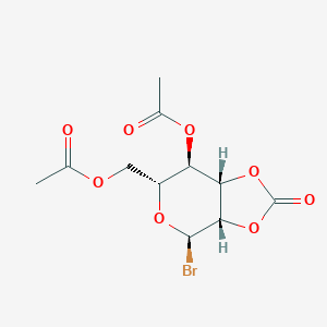 molecular formula C11H13BrO8 B043488 [(3As,4R,6R,7R,7aS)-7-acetyloxy-4-bromo-2-oxo-4,6,7,7a-tetrahydro-3aH-[1,3]dioxolo[4,5-c]pyran-6-yl]methyl acetate CAS No. 53958-21-7