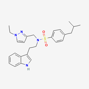 molecular formula C26H32N4O2S B4348817 N~1~-[(1-ETHYL-1H-PYRAZOL-3-YL)METHYL]-N~1~-[2-(1H-INDOL-3-YL)ETHYL]-4-ISOBUTYL-1-BENZENESULFONAMIDE 