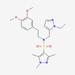 molecular formula C22H31N5O4S B4348821 N-[2-(3,4-dimethoxyphenyl)ethyl]-N-[(1-ethyl-1H-pyrazol-5-yl)methyl]-1,3,5-trimethyl-1H-pyrazole-4-sulfonamide 