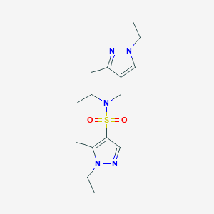 molecular formula C15H25N5O2S B4348835 N,1-diethyl-N-[(1-ethyl-3-methyl-1H-pyrazol-4-yl)methyl]-5-methyl-1H-pyrazole-4-sulfonamide 