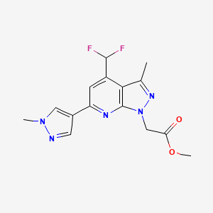 molecular formula C15H15F2N5O2 B4349737 METHYL 2-[4-(DIFLUOROMETHYL)-3-METHYL-6-(1-METHYL-1H-PYRAZOL-4-YL)-1H-PYRAZOLO[3,4-B]PYRIDIN-1-YL]ACETATE 