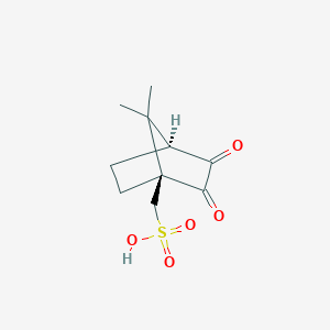 molecular formula C₁₀H₁₆O₆S B043499 Bicyclo[2.2.1]heptane-1-methanesulfonicacid, 7,7-dimethyl-2,3-dioxo-, (1S,4S)- CAS No. 73413-79-3