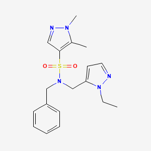 molecular formula C18H23N5O2S B4350611 N~4~-BENZYL-N~4~-[(1-ETHYL-1H-PYRAZOL-5-YL)METHYL]-1,5-DIMETHYL-1H-PYRAZOLE-4-SULFONAMIDE 