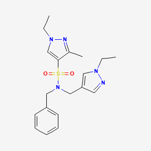 molecular formula C19H25N5O2S B4350641 N-benzyl-1-ethyl-N-[(1-ethyl-1H-pyrazol-4-yl)methyl]-3-methyl-1H-pyrazole-4-sulfonamide 