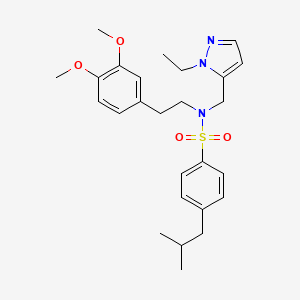 molecular formula C26H35N3O4S B4350642 N-[2-(3,4-dimethoxyphenyl)ethyl]-N-[(1-ethyl-1H-pyrazol-5-yl)methyl]-4-isobutylbenzenesulfonamide 