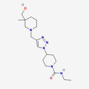 molecular formula C18H32N6O2 B4350785 N-ethyl-4-[4-[[3-(hydroxymethyl)-3-methylpiperidin-1-yl]methyl]triazol-1-yl]piperidine-1-carboxamide 