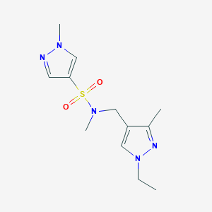 molecular formula C12H19N5O2S B4350960 N-[(1-ethyl-3-methyl-1H-pyrazol-4-yl)methyl]-N,1-dimethyl-1H-pyrazole-4-sulfonamide 