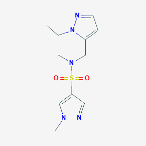 molecular formula C11H17N5O2S B4350968 N-[(1-ethyl-1H-pyrazol-5-yl)methyl]-N,1-dimethyl-1H-pyrazole-4-sulfonamide 