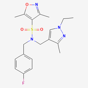 molecular formula C19H23FN4O3S B4351108 N~4~-[(1-ETHYL-3-METHYL-1H-PYRAZOL-4-YL)METHYL]-N~4~-(4-FLUOROBENZYL)-3,5-DIMETHYL-4-ISOXAZOLESULFONAMIDE 
