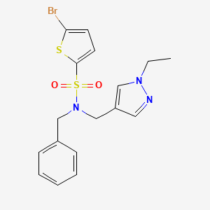 molecular formula C17H18BrN3O2S2 B4351115 N~2~-BENZYL-5-BROMO-N~2~-[(1-ETHYL-1H-PYRAZOL-4-YL)METHYL]-2-THIOPHENESULFONAMIDE 