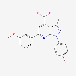 molecular formula C21H16F3N3O B4351237 3-[4-(DIFLUOROMETHYL)-1-(4-FLUOROPHENYL)-3-METHYL-1H-PYRAZOLO[3,4-B]PYRIDIN-6-YL]PHENYL METHYL ETHER 
