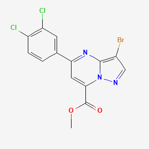 molecular formula C14H8BrCl2N3O2 B4351327 methyl 3-bromo-5-(3,4-dichlorophenyl)pyrazolo[1,5-a]pyrimidine-7-carboxylate 