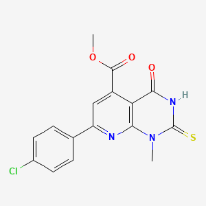 molecular formula C16H12ClN3O3S B4351620 Methyl 7-(4-chlorophenyl)-1-methyl-4-oxo-2-sulfanyl-1,4-dihydropyrido[2,3-d]pyrimidine-5-carboxylate 