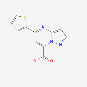molecular formula C13H11N3O2S B4351642 methyl 2-methyl-5-(2-thienyl)pyrazolo[1,5-a]pyrimidine-7-carboxylate 