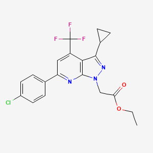 molecular formula C20H17ClF3N3O2 B4351953 ETHYL 2-[6-(4-CHLOROPHENYL)-3-CYCLOPROPYL-4-(TRIFLUOROMETHYL)-1H-PYRAZOLO[3,4-B]PYRIDIN-1-YL]ACETATE 