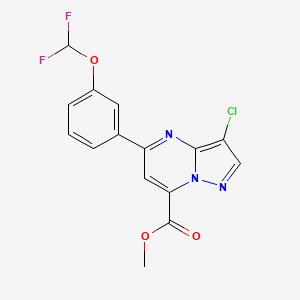 molecular formula C15H10ClF2N3O3 B4352284 methyl 3-chloro-5-[3-(difluoromethoxy)phenyl]pyrazolo[1,5-a]pyrimidine-7-carboxylate 