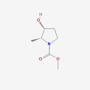 molecular formula C7H13NO3 B043525 (2R,3R)-Methyl 3-hydroxy-2-methylpyrrolidine-1-carboxylate CAS No. 116700-16-4