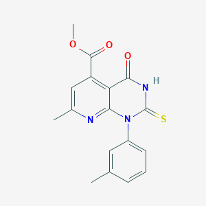 molecular formula C17H15N3O3S B4352897 Methyl 7-methyl-1-(3-methylphenyl)-4-oxo-2-sulfanyl-1,4-dihydropyrido[2,3-d]pyrimidine-5-carboxylate 