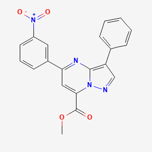 molecular formula C20H14N4O4 B4353174 methyl 5-(3-nitrophenyl)-3-phenylpyrazolo[1,5-a]pyrimidine-7-carboxylate 