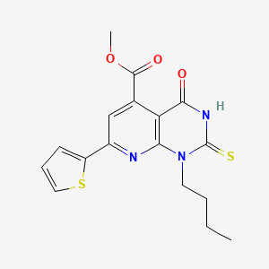 molecular formula C17H17N3O3S2 B4353453 methyl 1-butyl-2-mercapto-4-oxo-7-(2-thienyl)-1,4-dihydropyrido[2,3-d]pyrimidine-5-carboxylate 