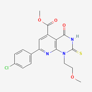 molecular formula C18H16ClN3O4S B4353753 Methyl 7-(4-chlorophenyl)-1-(2-methoxyethyl)-4-oxo-2-sulfanyl-1,4-dihydropyrido[2,3-d]pyrimidine-5-carboxylate 