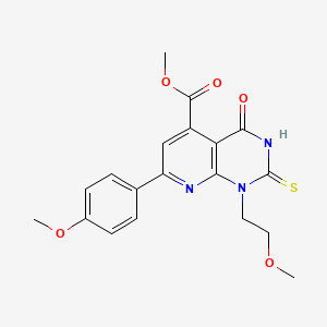 molecular formula C19H19N3O5S B4353818 Methyl 1-(2-methoxyethyl)-7-(4-methoxyphenyl)-4-oxo-2-sulfanyl-1,4-dihydropyrido[2,3-d]pyrimidine-5-carboxylate 
