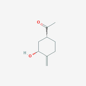 molecular formula C9H14O2 B043539 Ethanone, 1-(3-hydroxy-4-methylenecyclohexyl)-, cis-(9CI) CAS No. 116872-43-6
