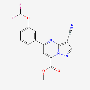 molecular formula C16H10F2N4O3 B4353909 methyl 3-cyano-5-[3-(difluoromethoxy)phenyl]pyrazolo[1,5-a]pyrimidine-7-carboxylate 