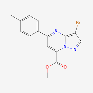 molecular formula C15H12BrN3O2 B4354171 methyl 3-bromo-5-(4-methylphenyl)pyrazolo[1,5-a]pyrimidine-7-carboxylate 