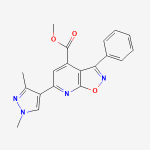 molecular formula C19H16N4O3 B4354258 methyl 6-(1,3-dimethyl-1H-pyrazol-4-yl)-3-phenylisoxazolo[5,4-b]pyridine-4-carboxylate 