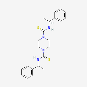 molecular formula C22H28N4S2 B4354481 N,N'-bis(1-phenylethyl)piperazine-1,4-dicarbothioamide 