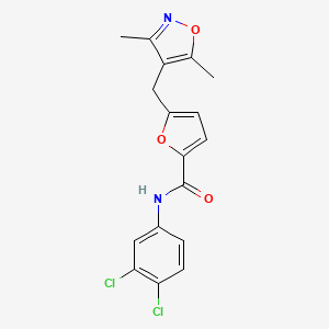 molecular formula C17H14Cl2N2O3 B4354780 N-(3,4-dichlorophenyl)-5-[(3,5-dimethyl-4-isoxazolyl)methyl]-2-furamide 