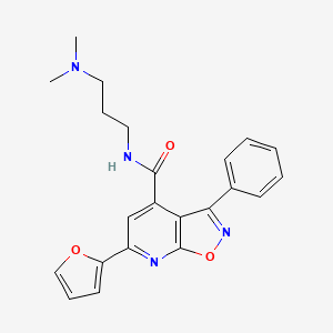 molecular formula C22H22N4O3 B4354820 N-[3-(dimethylamino)propyl]-6-(2-furyl)-3-phenylisoxazolo[5,4-b]pyridine-4-carboxamide 