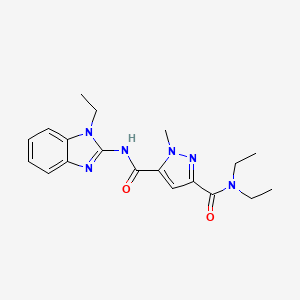 molecular formula C19H24N6O2 B4354830 N,N-DIETHYL-N-(1-ETHYL-1H-1,3-BENZIMIDAZOL-2-YL)-1-METHYL-1H-PYRAZOLE-3,5-DICARBOXAMIDE 