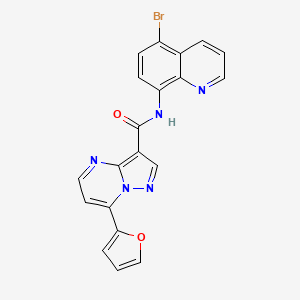 molecular formula C20H12BrN5O2 B4354842 N-(5-bromo-8-quinolyl)-7-(2-furyl)pyrazolo[1,5-a]pyrimidine-3-carboxamide 