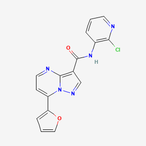 molecular formula C16H10ClN5O2 B4354843 N-(2-CHLORO-3-PYRIDYL)-7-(2-FURYL)PYRAZOLO[1,5-A]PYRIMIDINE-3-CARBOXAMIDE 