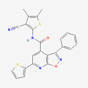 molecular formula C24H16N4O2S2 B4354865 N~4~-(3-CYANO-4,5-DIMETHYL-2-THIENYL)-3-PHENYL-6-(2-THIENYL)ISOXAZOLO[5,4-B]PYRIDINE-4-CARBOXAMIDE 