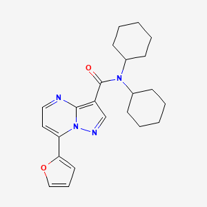 molecular formula C23H28N4O2 B4354902 N,N-dicyclohexyl-7-(2-furyl)pyrazolo[1,5-a]pyrimidine-3-carboxamide 