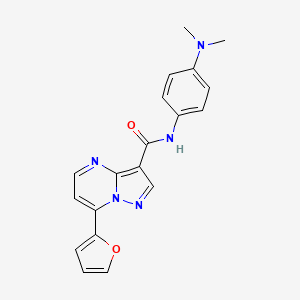 molecular formula C19H17N5O2 B4354909 N-[4-(dimethylamino)phenyl]-7-(2-furyl)pyrazolo[1,5-a]pyrimidine-3-carboxamide 