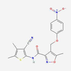 molecular formula C19H16N4O5S B4354957 N-(3-cyano-4,5-dimethyl-2-thienyl)-5-methyl-4-[(4-nitrophenoxy)methyl]-3-isoxazolecarboxamide 